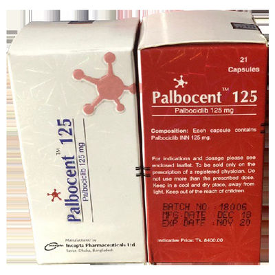 comprare Incepta、Beacon、DIL、Tlph、Everest、Pfizer Palbociclib PD-0332991 Palbocent 125 mg*21 compresse Cancro al seno per il cancro allo stadio 1 2 3 online manufacture